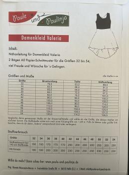 Damenkleid  "Valeria" Papierschnittmuster 32-54